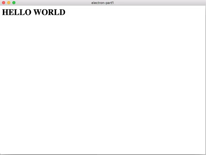 hello world electron
